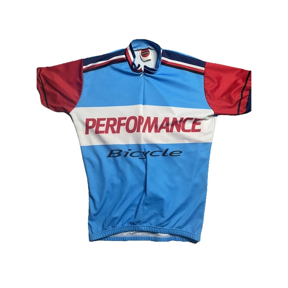 VINTAGE Performance Cycling Jersey Adult  Large Blue 1/4 Zip Polyester